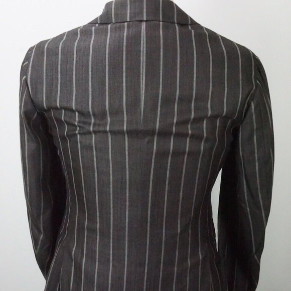 Ring Jacket Gray Wide Striped Silk Blend 2 Pc Suit Jacket Pants Sz 38 BRAND NEW - Picture 7 of 13
